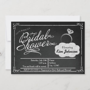 Bruiloft Chalk Vintage Krijtbord Uitnodiging