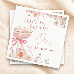 Bruiloft champagne roze strik bruidsuitnodiging servet