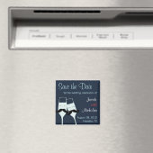 Bruiloft Champagne Toast Save the Date Magneet (Insitu (Vaatwasser))