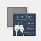 Bruiloft Champagne Toast Save the Date Magneet (Voorkant / Achterkant)
