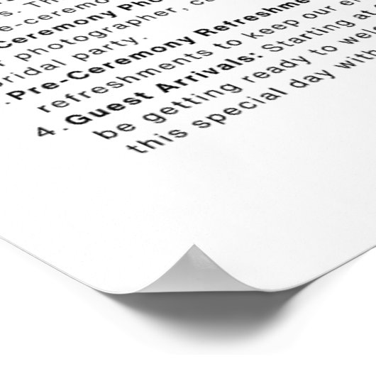 Bruiloft Checklists - Dag van de Bruiloft Planner Poster (Hoek)