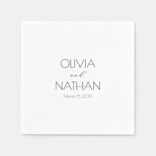 Bruiloft Chic Zwart Script Papier Servet