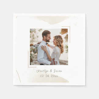 Bruiloft Chique Minimale Aangepaste foto Servet