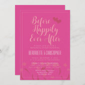 Bruiloft Chique Modern Elegant Eenvoudig Roze Kaart (Voorkant / Achterkant)