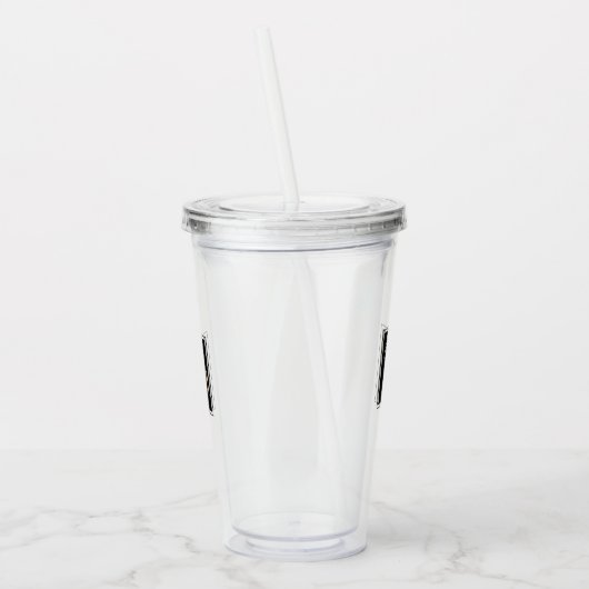 Bruiloft Chique Monogram Wit Acryl Drinkbeker (Links)
