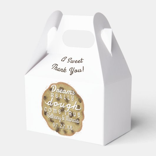 Bruiloft Chocolade Chip Cookie Treats Dromen Deeg Bedankdoosjes (Voorkant Zijde)