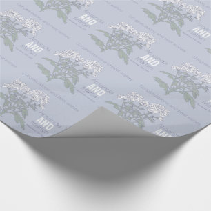 Bruiloft chrysant witte naam date wrap cadeaupapier