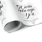 Bruiloft Classic wit Het was altijd jij Cadeaupapier (Rol Hoek)