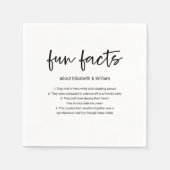 Bruiloft Cocktail servetten met Leuke Feiten! (Voorkant)