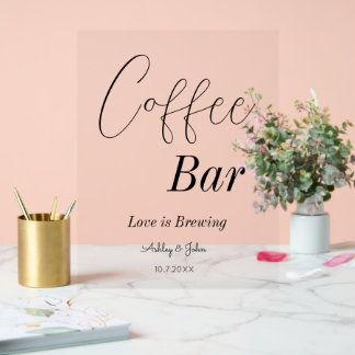Bruiloft Coffee Bar Bruidsfeest Acryl Bord