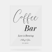Bruiloft Coffee Bar Bruidsfeest Acryl Bord (Voorkant)