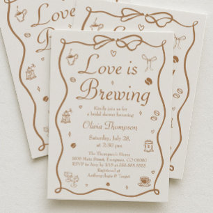 Bruiloft: Coffee Love is Brewing Bruidsfeest Kaart