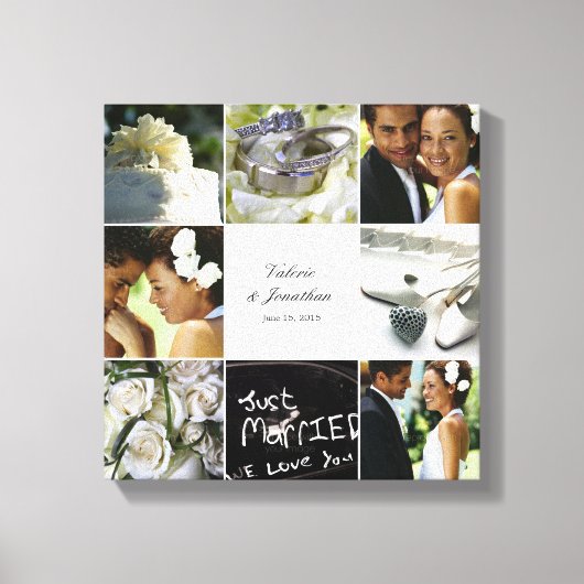 Bruiloft collage gewikkeld canvas - wit afdruk (Voorkant)