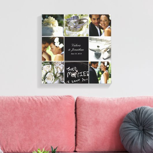 Bruiloft collage verpakt canvas (Insitu (Woonkamer))