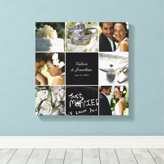 Bruiloft collage verpakt canvas (Insitu (Houten vloer))