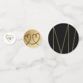 Bruiloft Confetti Elegant Goud en Zwart (Achterkanten)