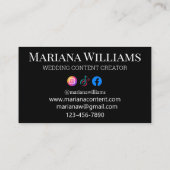 BRUILOFT CONTENT CREATOR 8 foto's collage zwart Visitekaartje (Achterkant)