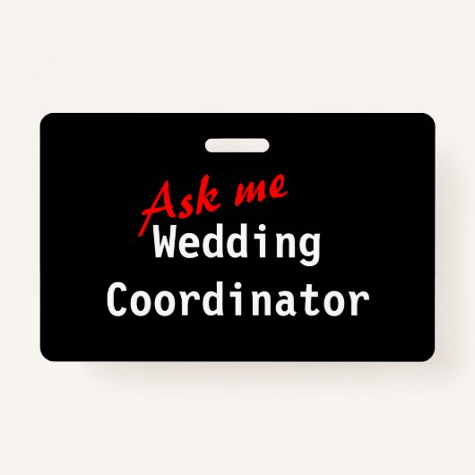  bruiloft coördinator badge (Voorkant)