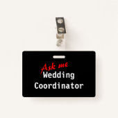 bruiloft coördinator badge (Voorkant met clip)