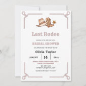 Bruiloft Cowgirl Westers Laatste Rodeo Bruidsfeest Kaart (Voorkant)
