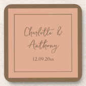 Bruiloft Creatieve Kalligrafie Namen Datum Bier Onderzetter (Voorkant)