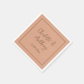 Bruiloft Creatieve Kalligrafie Namen Datum Servet (Hoek)