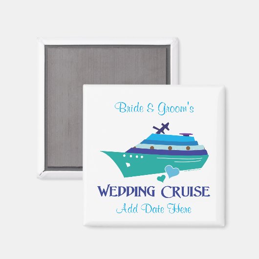 Bruiloft Cruise Favor Magneet (Voorkant / Achterkant)