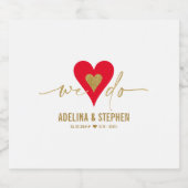 Bruiloft Dag Elegant Eenvoudig Hart We Doen Goud S Sparkling Wijnetiket (Enkel label)