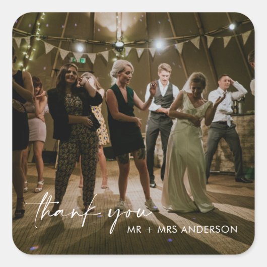 Bruiloft dag foto dank u gunst Stickers (Voorkant)