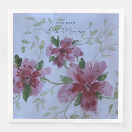 Bruiloft dag papier servetten in Bourgogne (Voorkant)