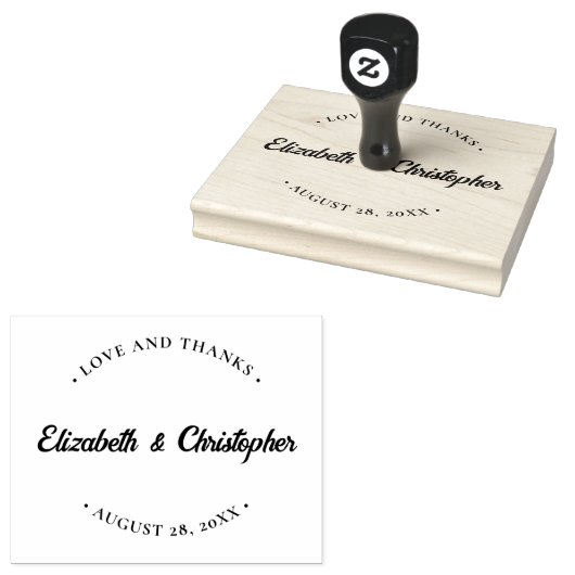 Bruiloft dank u aangepaste liefde en bedankt 	rubberstempel (Gestempeld)