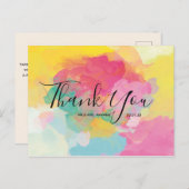 Bruiloft dank u aquarel script Briefkaart (Voorkant / Achterkant)