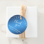 Bruiloft Dank u Blauw Ombre w / Lichten Bedankjes Labels (In situ)
