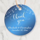 Bruiloft Dank u Blauw Ombre w / Lichten Bedankjes Labels (Achterkant)