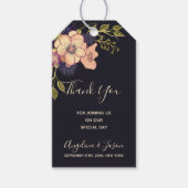 Bruiloft Dank u Bloemenwinter Elegante Waterverf Cadeaulabel (Voorkant)