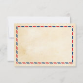 Bruiloft Dank u Briefkaart Reisvliegtuig (Achterkant)