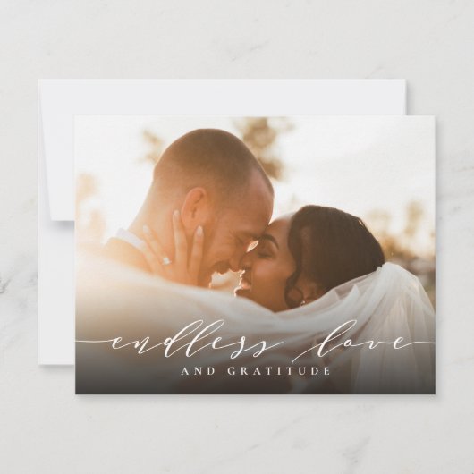 Bruiloft Dank U Eindeloze Liefde en Dankbaarheid Bedankkaart (Voorkant)