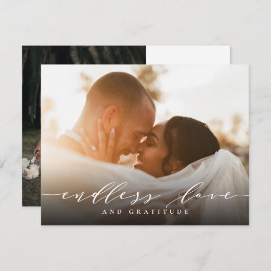 Bruiloft Dank U Eindeloze Liefde en Dankbaarheid Bedankkaart (Voorkant / Achterkant)