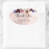 Bruiloft dank u - Floral  Herfst Ovale Sticker (Tas)