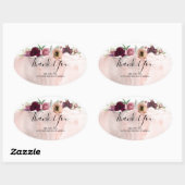Bruiloft dank u - Floral  Herfst Ovale Sticker (Vel)