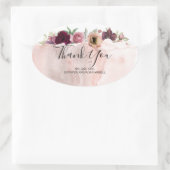 Bruiloft dank u - Floral  Herfst Ovale Sticker (Tas)