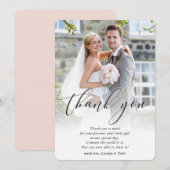 BRUILOFT DANK U foto kalligrafie elegante ombre Bedankkaart (Voorkant / Achterkant)