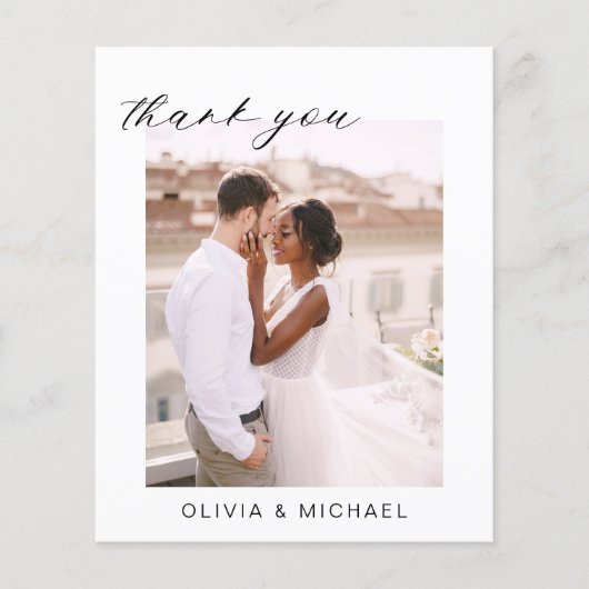 Bruiloft dank u foto minimalistische romantische K (Voorkant)