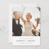 BRUILOFT DANK U foto moderne elegante ampersand Bedankkaart (Voorkant)