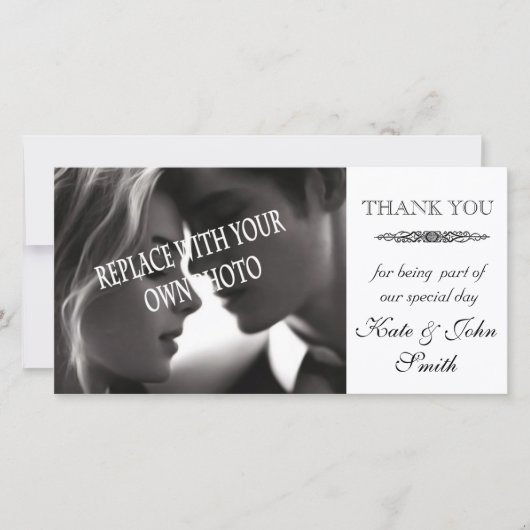 bruiloft Dank u fotokaart sjabloon (Voorkant)