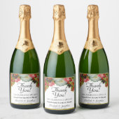 Bruiloft Dank u  Herfst Flowers Sparkling Wijnetiket (Flessen)