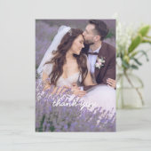 Bruiloft Dank u kaart met foto (Staand voorkant)