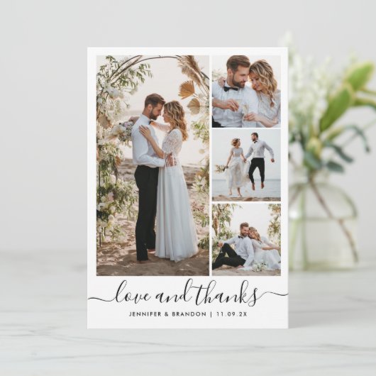 Bruiloft Dank u kaart minimalistisch modern (Staand voorkant)