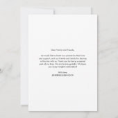 Bruiloft Dank u kaart minimalistisch modern (Achterkant)