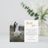 Bruiloft dank u kaart, modern script Briefkaart (Staand voorkant)